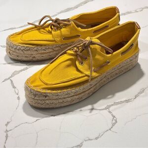 Tory Burch | Women’s Yellow Espadrilles Boat Shoes Jute Size 7